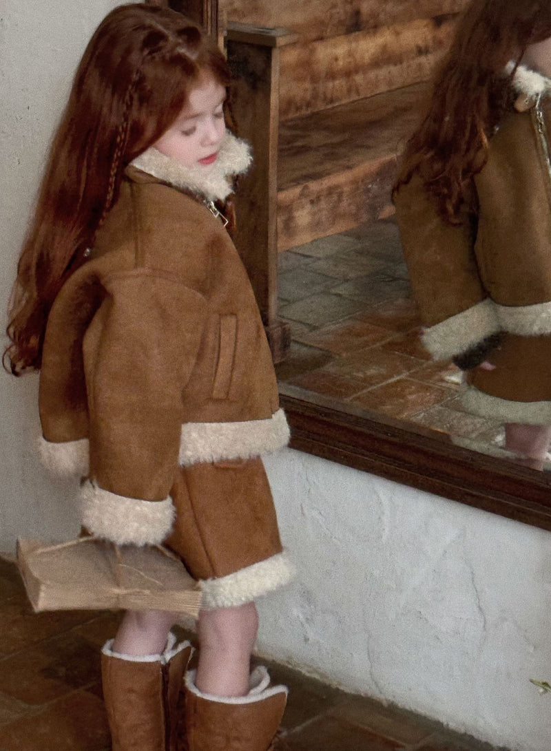 otaly / stand neck mouton coat【for kids , jr】