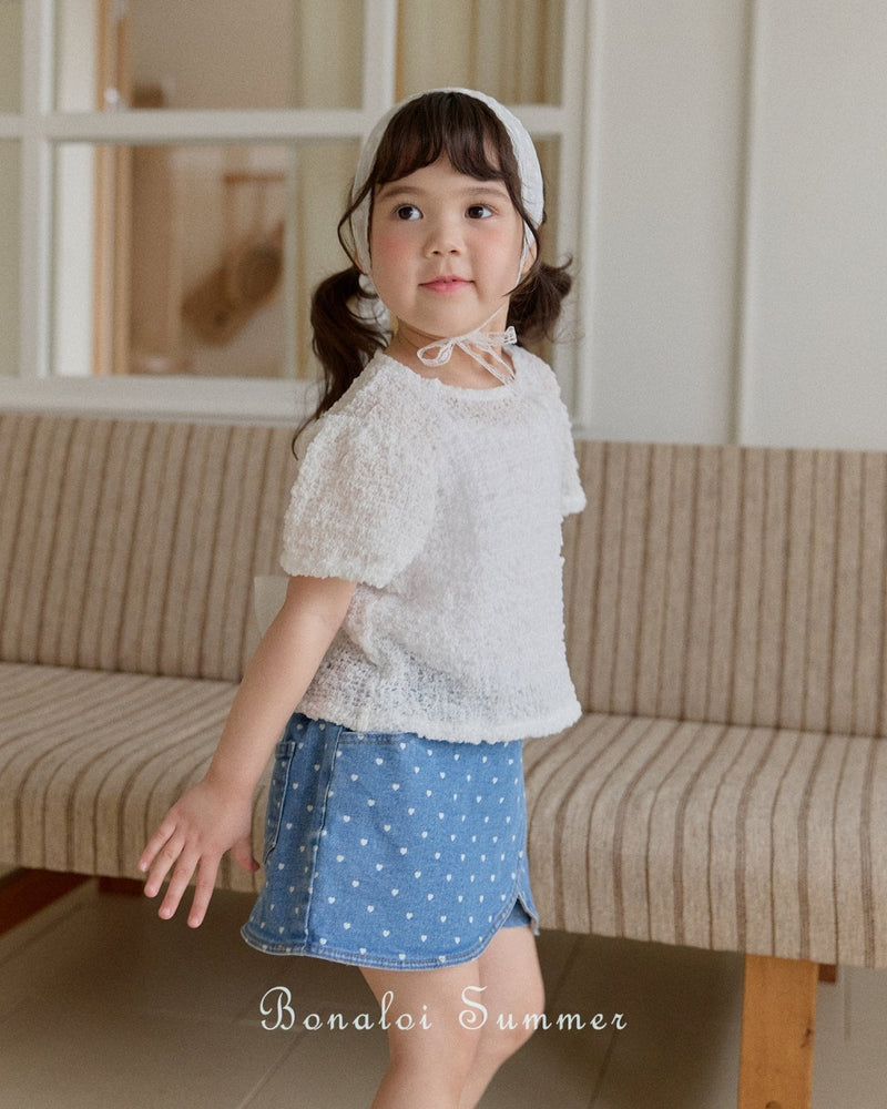 bonaloi / bubble ribbon blouse 25ss【for kids&Jr.】