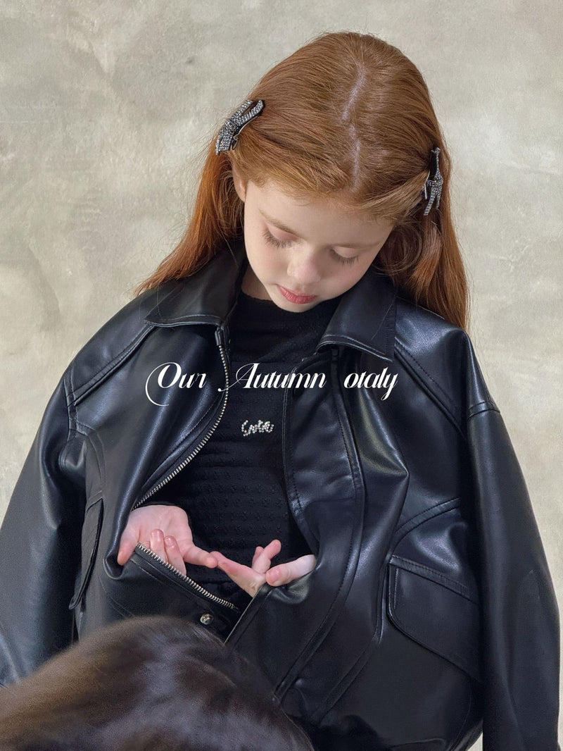 otaly /  leather jacket【for kids , jr】(no.5713)