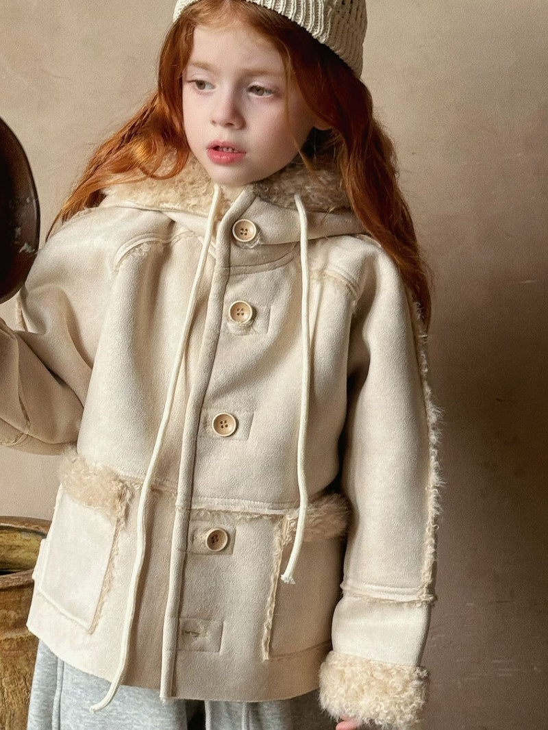 otaly / hood mouton coat【for kids , jr】