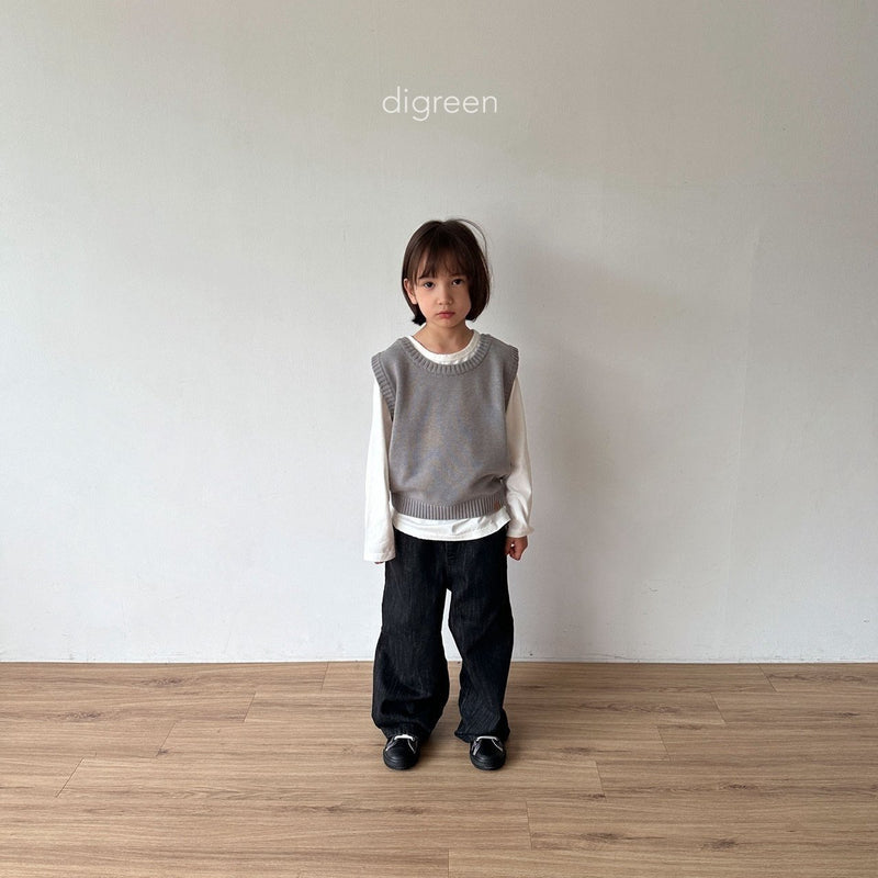 digreen / wide denim pants