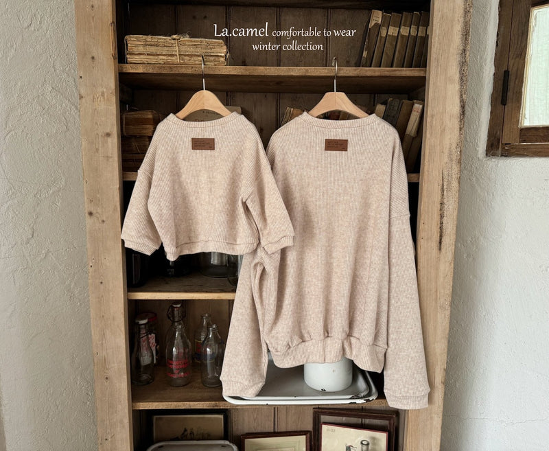 la camel  / label knit mtm【for kids 】