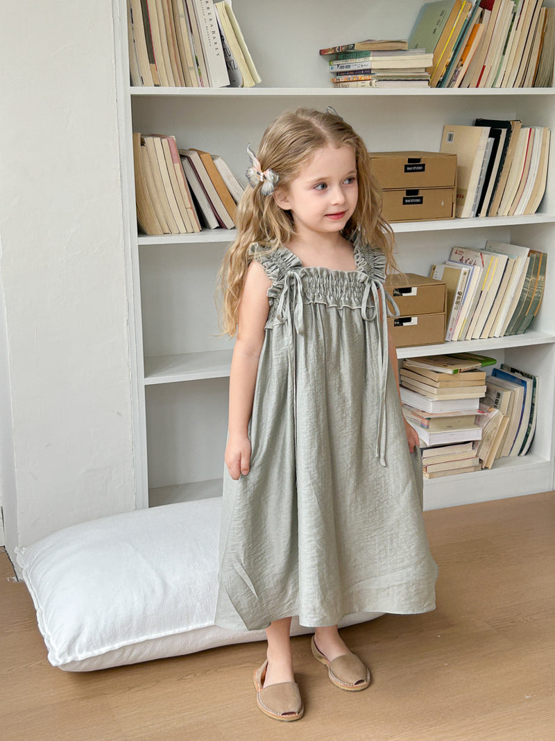 ribbon no sleeve one-piece【for kids &  Jr.】