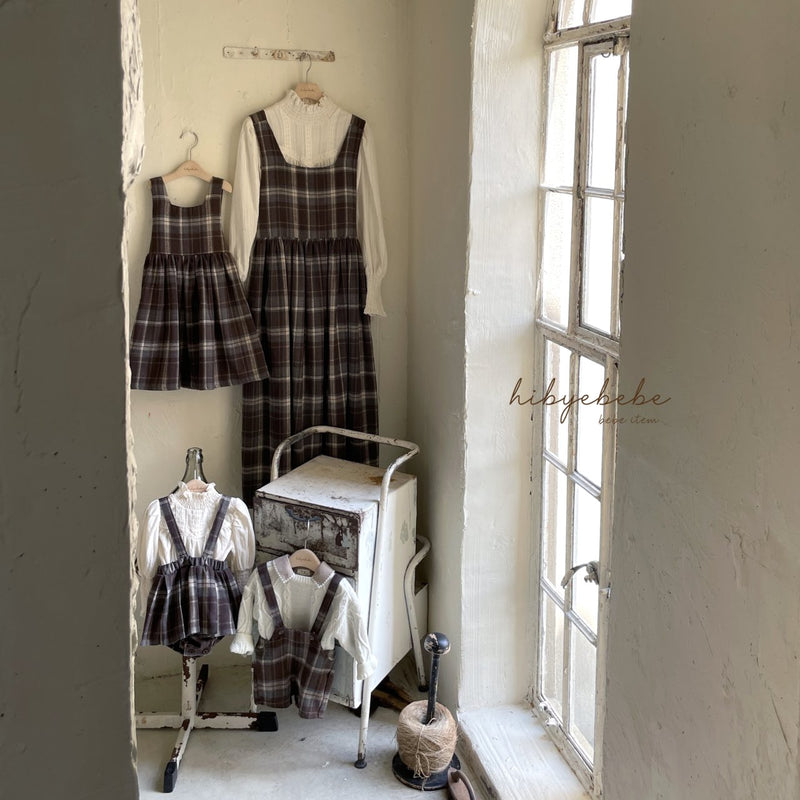 hibyebebe / brauni check onepiece【for mom】