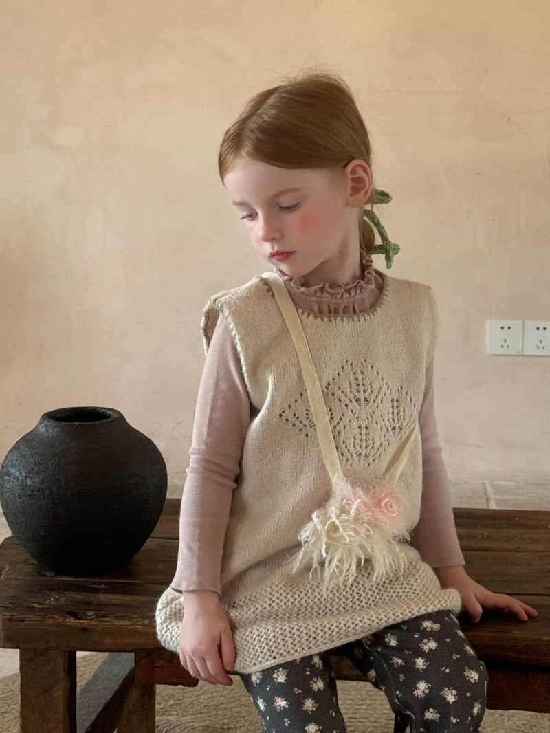 otaly / crocheted sleeveles knit vest【for kids , jr】