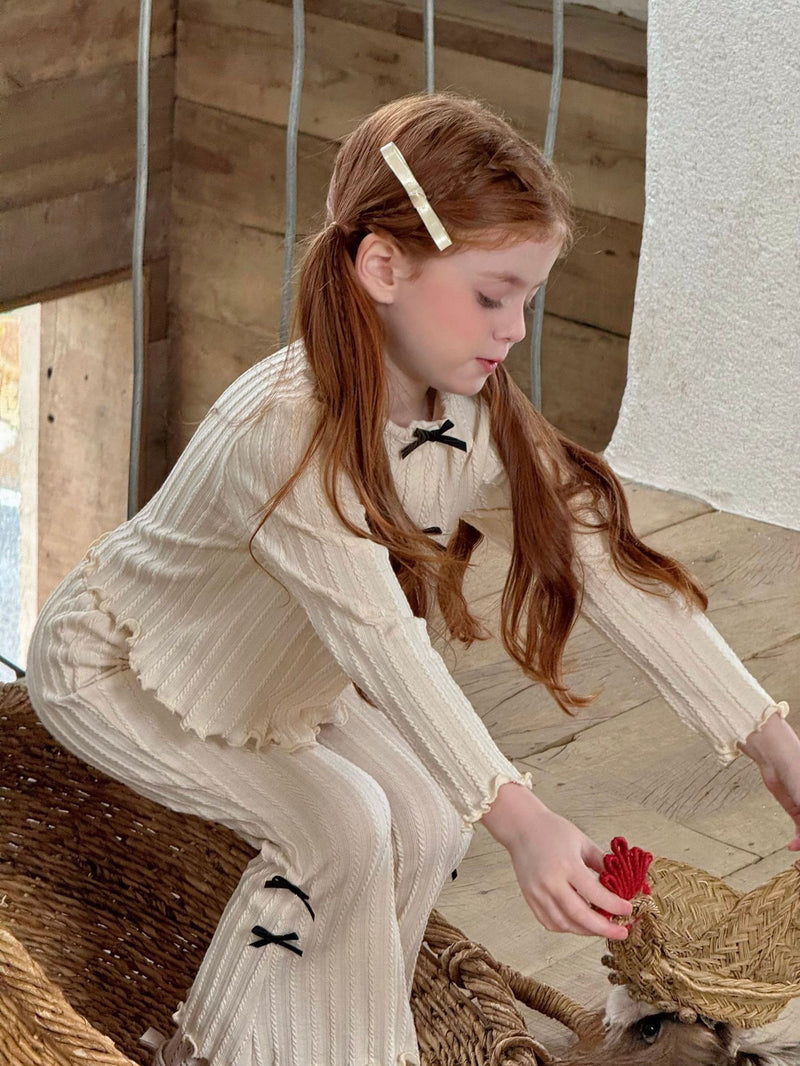 otaly / ribbon cardigan pants set【for kids , jr】(no.5699)