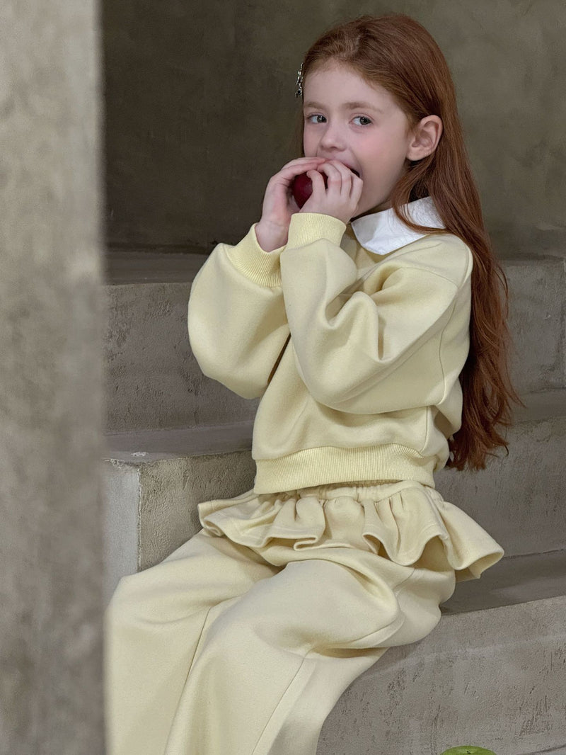otaly /  collar mtm frill pants set【for kids , jr】(no.5716)