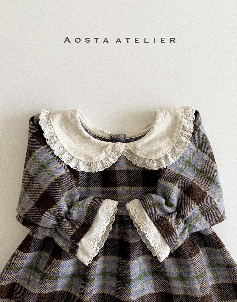 aosta / wool  check dress