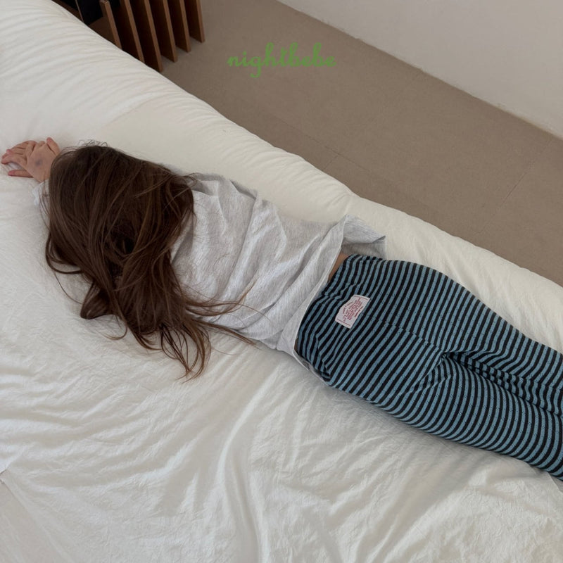 nightbebe / stripe eyelet leggings【for kids】