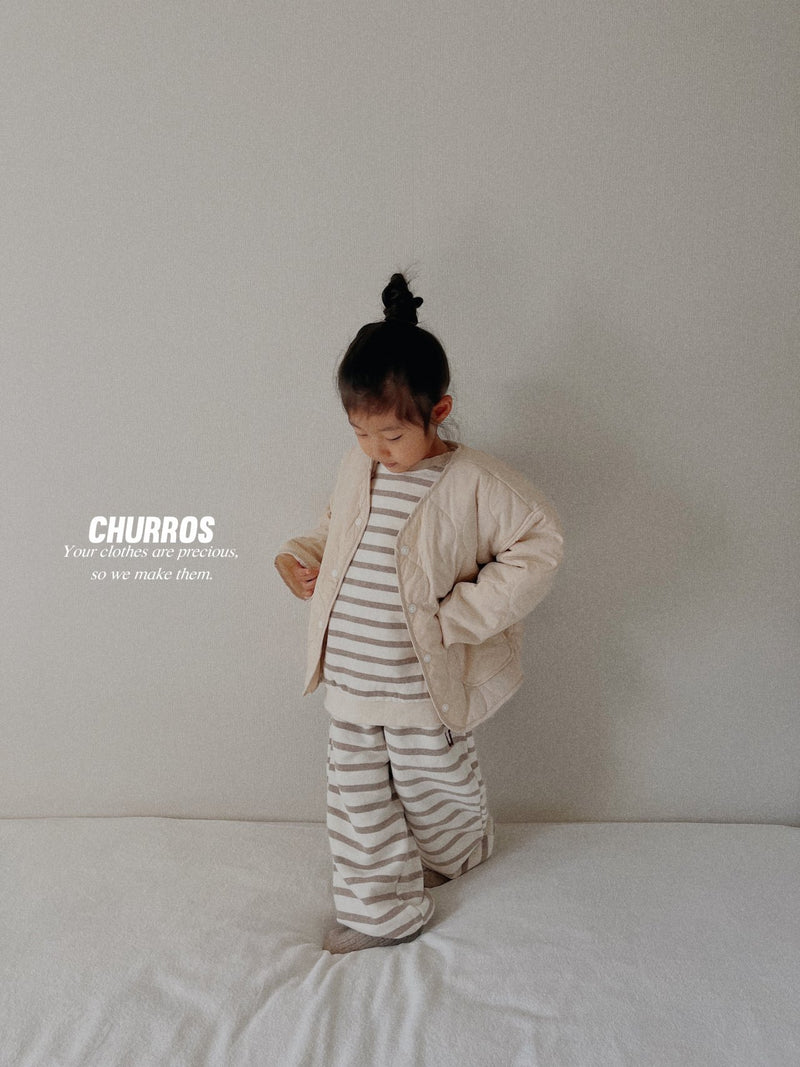churros /U stripe jogger pants【for kids , jr】