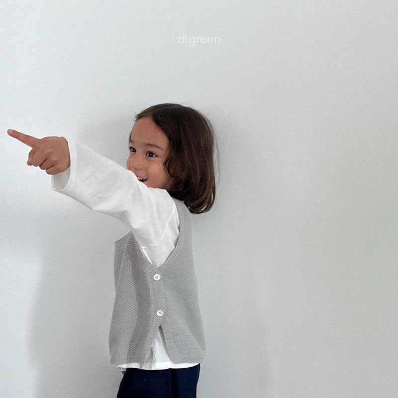 digreen / button vest【for kids】