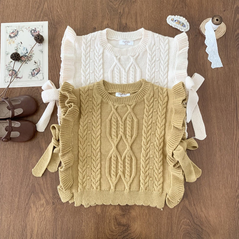 cable knit vest【for kids, jr. 】