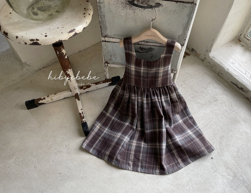 hibyebebe / brauni check one-piece