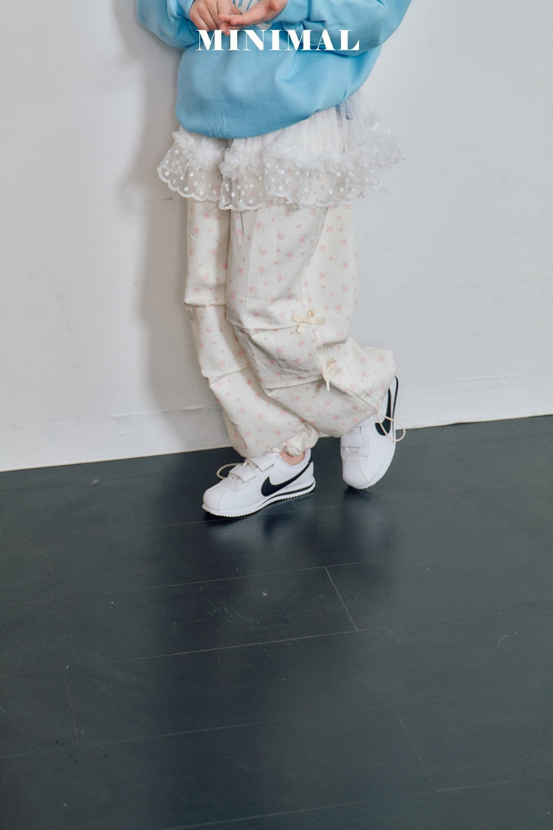 minimal / flower ribbon pintuck pants【for kids &Jr.】