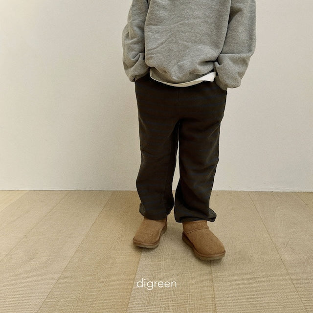 digreen / warm stripe pants