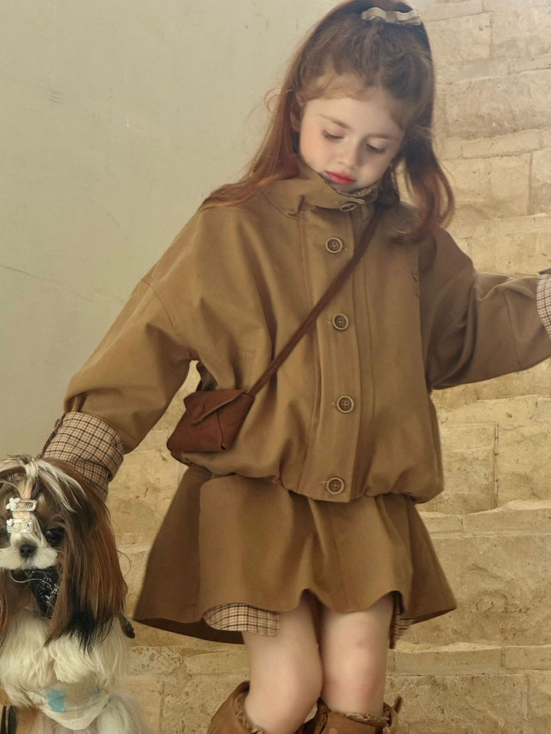 otaly / cafe check skirt【for kids , jr】(no.5671)