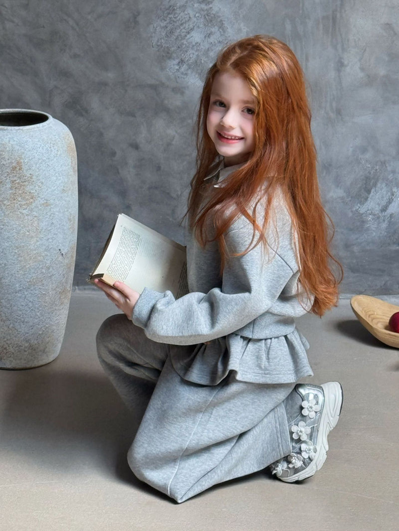 otaly /  collar mtm frill pants set【for kids , jr】(no.5716)