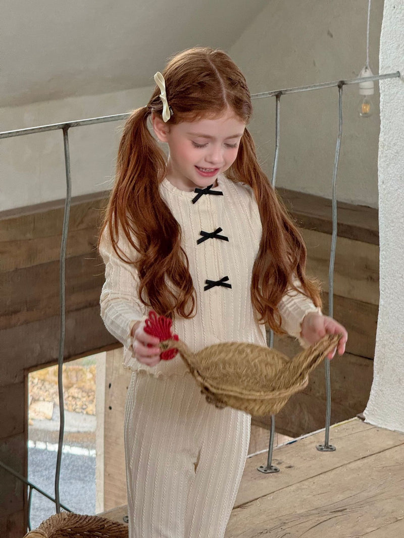 otaly / ribbon cardigan pants set【for kids , jr】(no.5699)