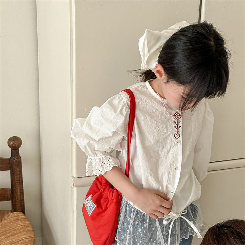 puff sleeve blouse【for kids 】