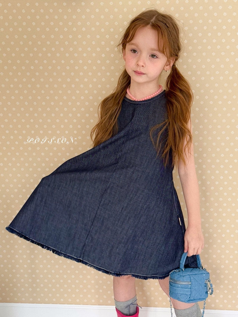 poisson / romy denim onepiece【for  kids &Jr.】