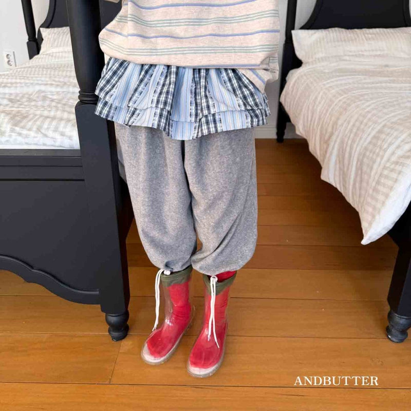 andbutter / check cancan skirt【for kids】