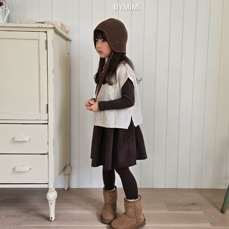 by mimi  / loose knit vest【for kids , jr】