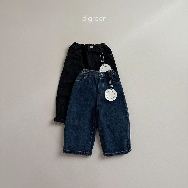 digreen / wide denim pants