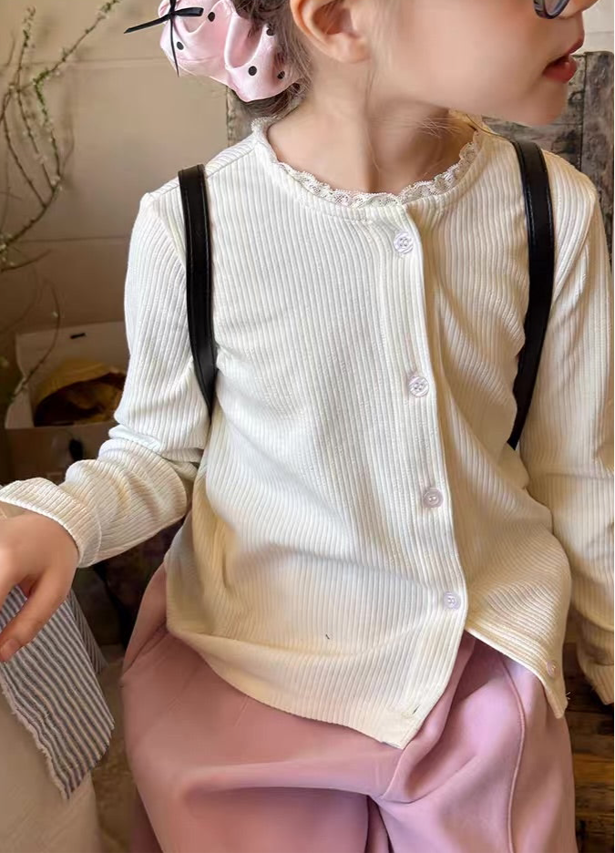 lace collar cardigan 【for kids&Jr.】