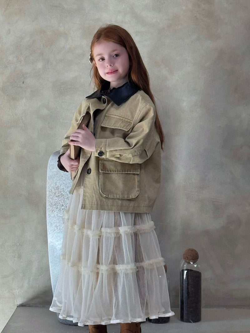 otaly /  leather collar jacket【for kids , jr】(no.5760)