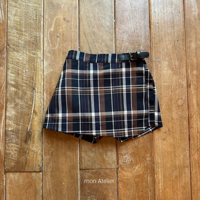 mon atelier / check check wrap pants