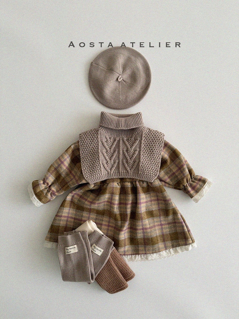 aosta / wool  check dress