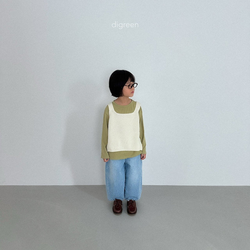 digreen / button vest【for kids】