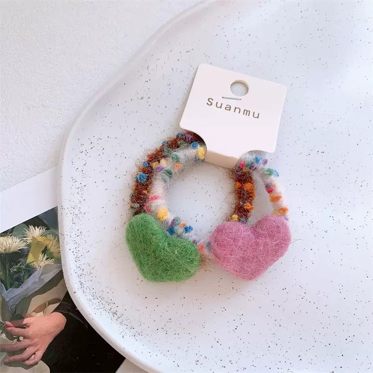即納 fluffy heart hair gom（2peace set）