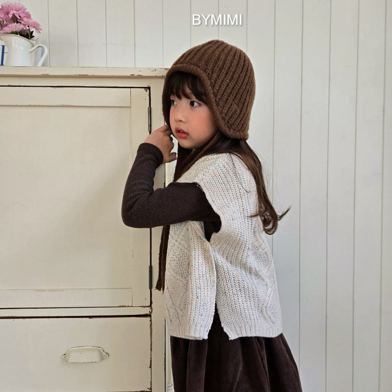 by mimi  / loose knit vest【for kids , jr】