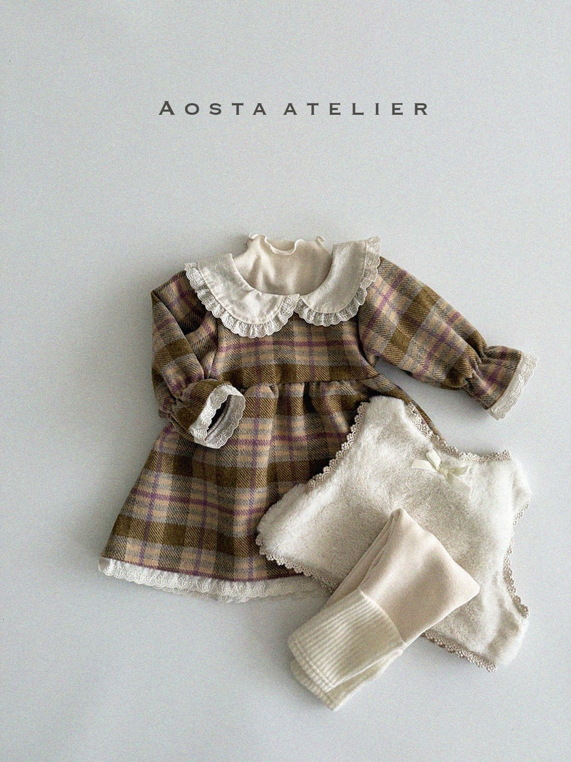 aosta / wool  check dress