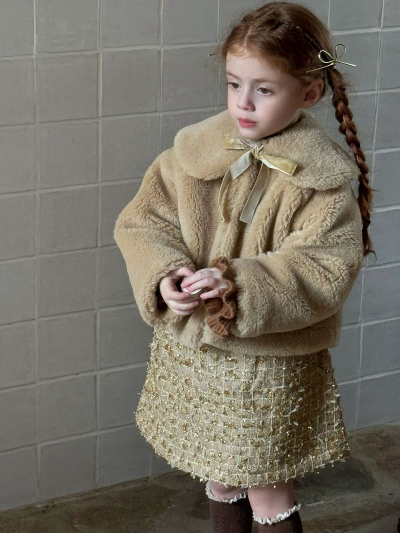 otaly / fur ribbon coat【for kids , jr】1359