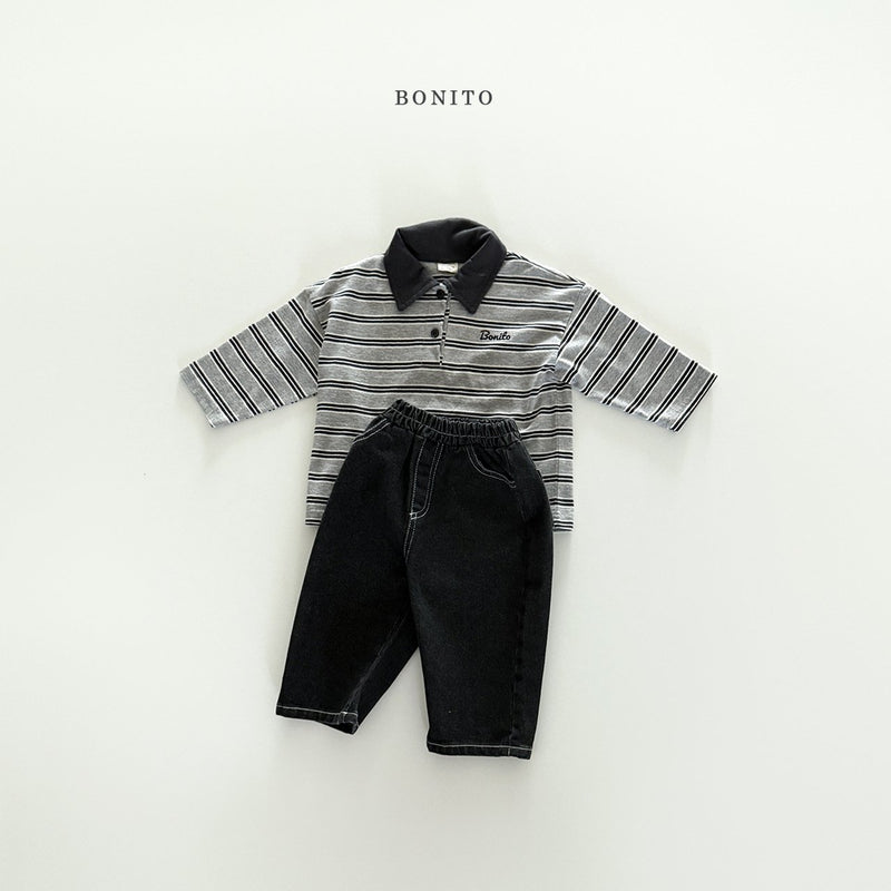 bonito / stripe collar t【for kids&Jr.】
