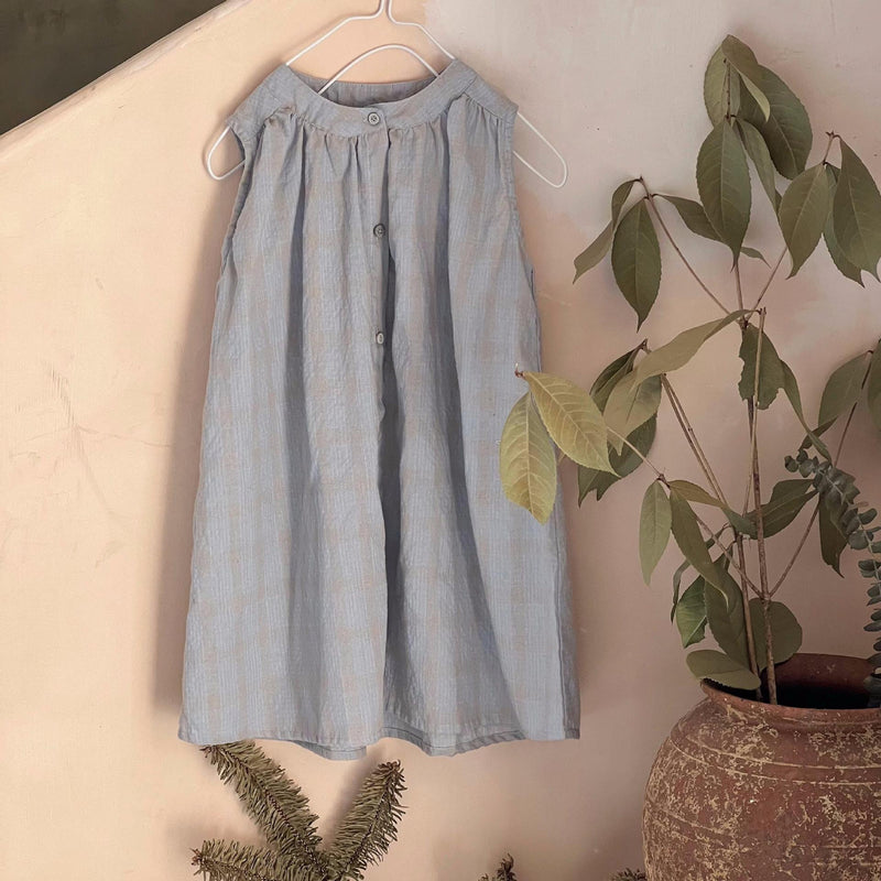 pale check one-piece【for kids , jr】