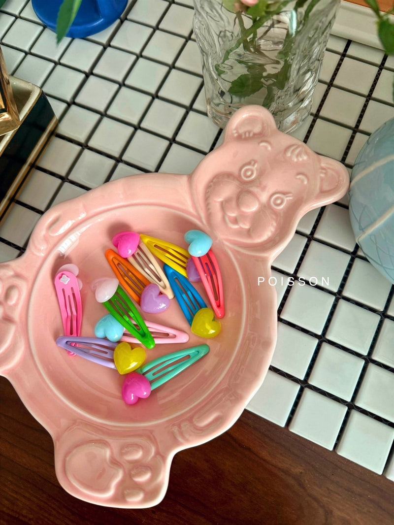 poisson / colorful heart hairpin (10set)