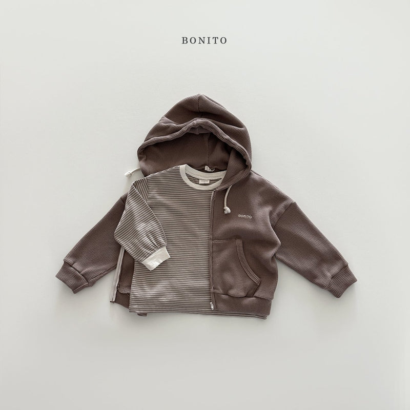 bonito / waffle hood zip up 【for kids&Jr.】