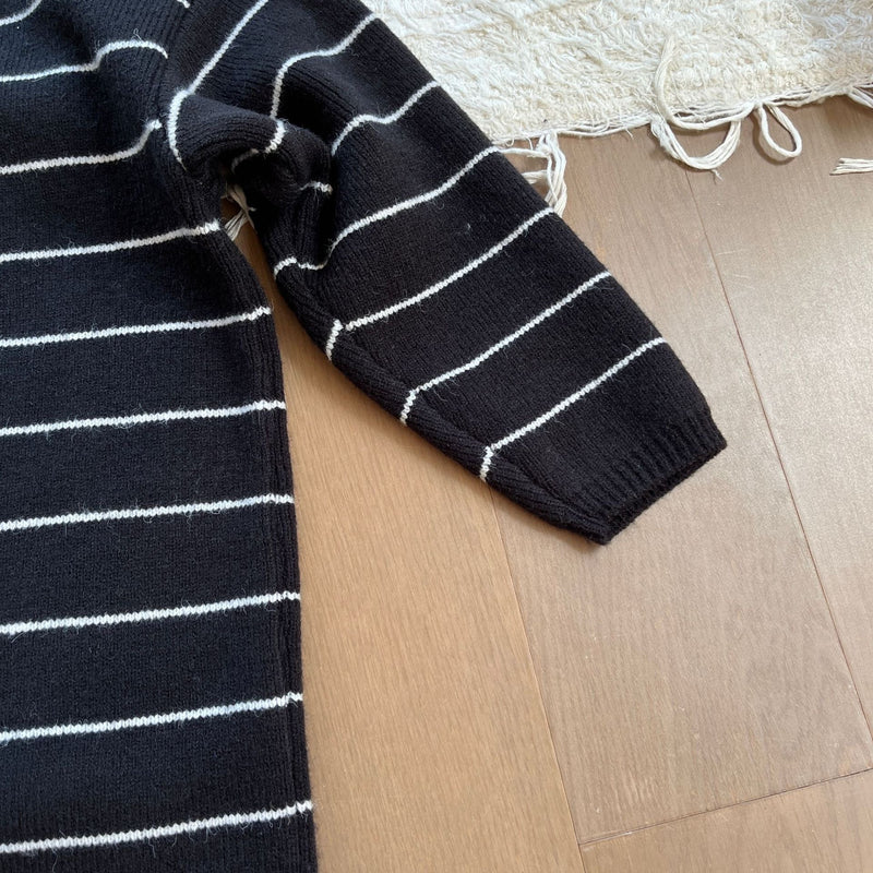 stripe knit one-piece【for kids , jr】