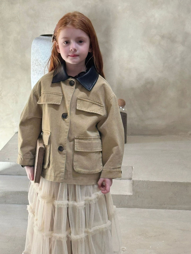 otaly /  leather collar jacket【for kids , jr】(no.5760)