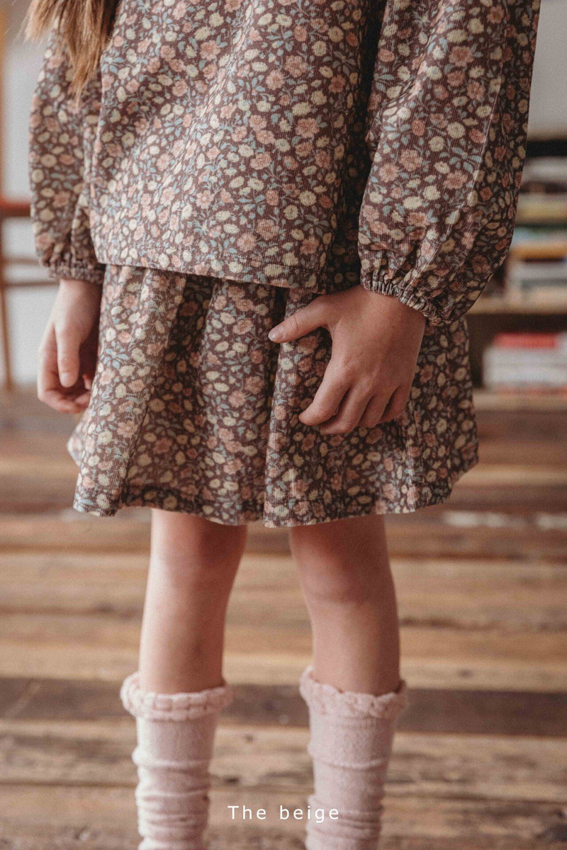 the beige / golden frill skirt