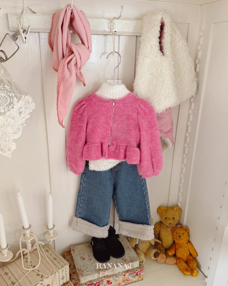 bananaj / moelly zipup cardigan【for kids & jr.】