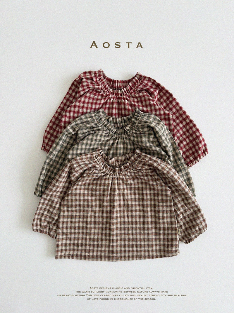 aosta / le check blouse