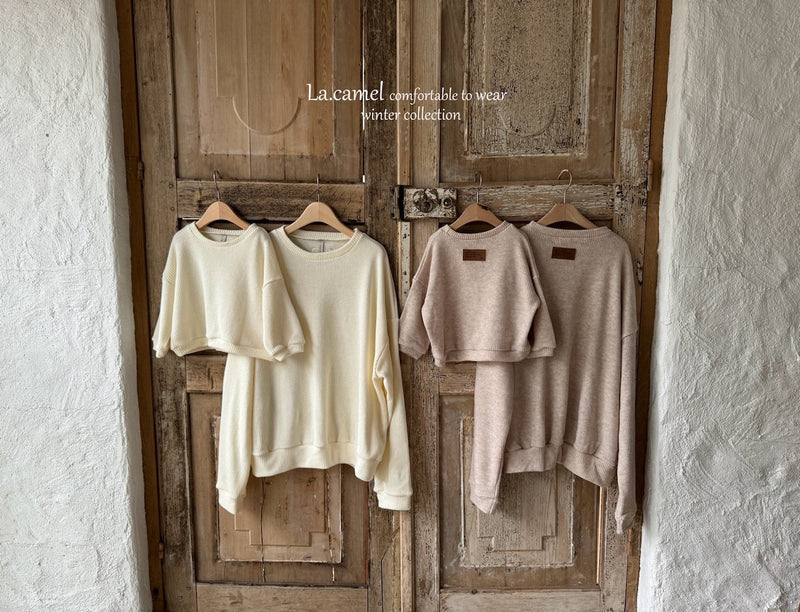 la camel  / label knit mtm【for kids 】