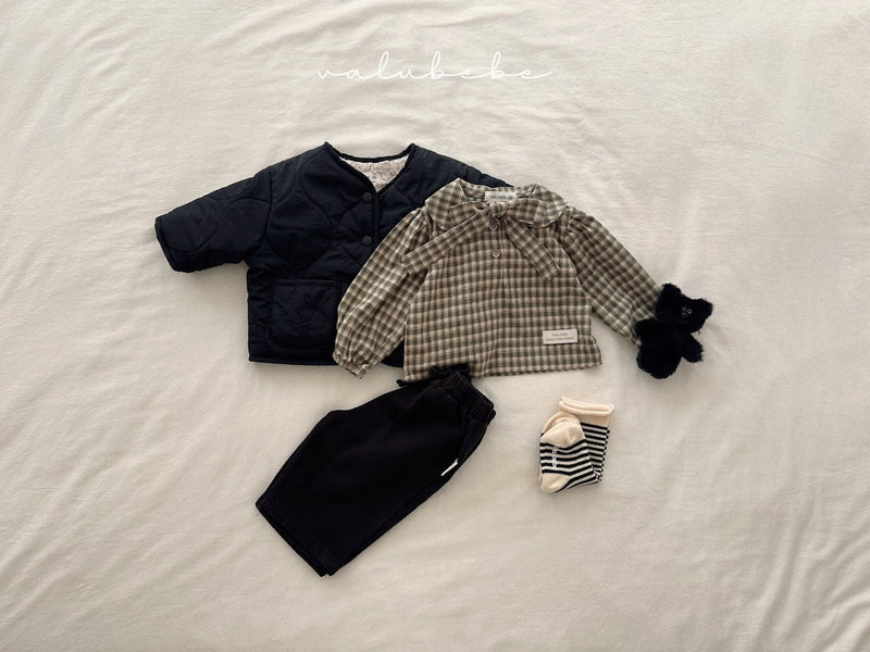 valubebe / check ribbon blouse【for baby, kids 】