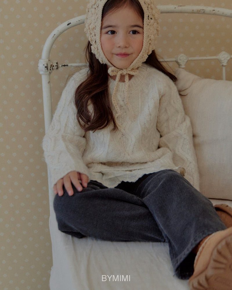 by mimi  / frill knit tee【for kids , jr】