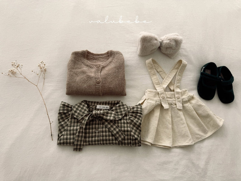 valubebe / check ribbon blouse【for baby, kids 】