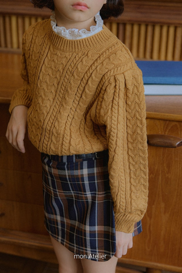 mon atelier / check check wrap pants